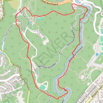 Boulder Bridge Loop via Valley Trail and Western Ridge Trail in Rock Creek Park and Piney Branch Parkway trail, distance, elevation, map, profile, GPS track