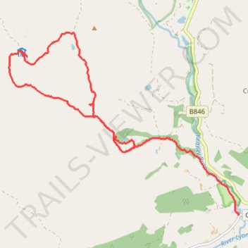 Walk to Pheiginn Bothy then traverse across snow to other track trail, distance, elevation, map, profile, GPS track