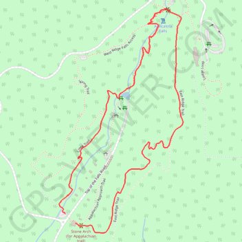Amicalola Falls Loop via Creek Trail and East Ridge Trail in Amicalola Falls State Park trail, distance, elevation, map, profile, GPS track