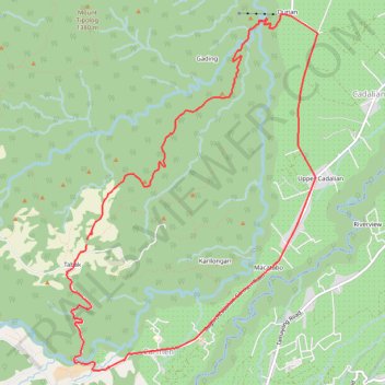 Tabak Durian Loop trail, distance, elevation, map, profile, GPS track