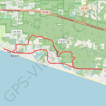 MTB Loop from Dune Allen Beach trail, distance, elevation, map, profile, GPS track