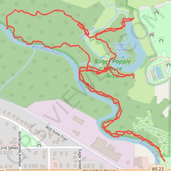 Roger Popple Nature Area trails trail, distance, elevation, map, profile, GPS track