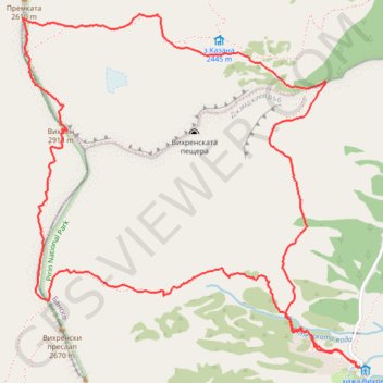 Pirin 17/08/2023 Vihren Hut - Kazana - Vihren summit - Vihre... trail, distance, elevation, map, profile, GPS track