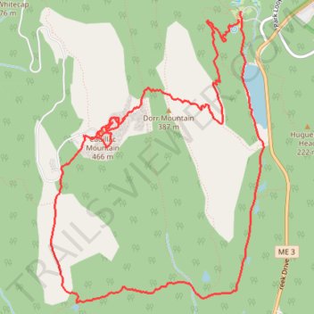Cadillac Mountain Loop Trail trail, distance, elevation, map, profile, GPS track