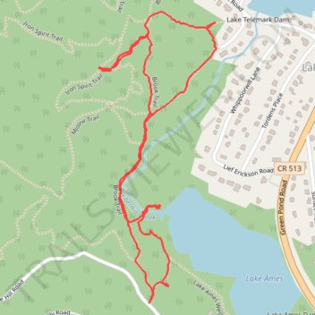 Lake Ames Park trail, distance, elevation, map, profile, GPS track