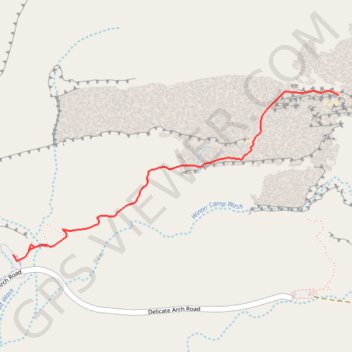 Delicate Arch Trail in Arches National Park trail, distance, elevation, map, profile, GPS track