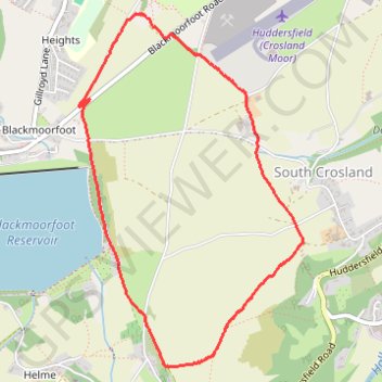 Blackmoorfoot and South Crosland loop trail, distance, elevation, map, profile, GPS track