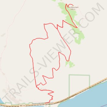 Dog Mountain Loop Trail in Columbia River Gorge National Scenic Area trail, distance, elevation, map, profile, GPS track