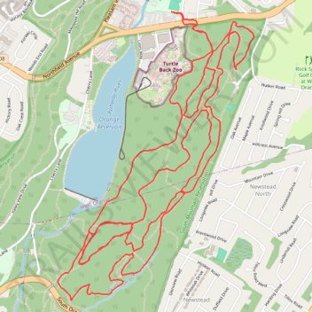 Turtle Back Fatbiking in South Mountain Reservation trail, distance, elevation, map, profile, GPS track