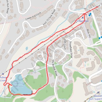 Sawmill Reservoir Loop trail, distance, elevation, map, profile, GPS track