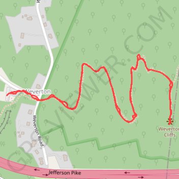 Weverton Cliffs via Appalachian Trail in South Mountain State Park trail, distance, elevation, map, profile, GPS track
