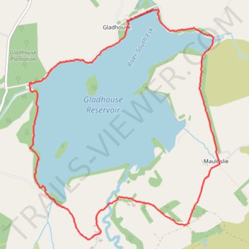 Gladhouse reservoir loop trail, distance, elevation, map, profile, GPS track