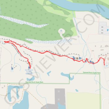 Saint Louis Canyon Trail in Starved Rock State Park trail, distance, elevation, map, profile, GPS track