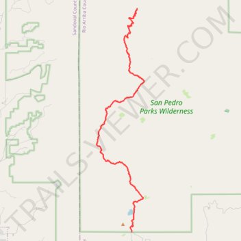 San Pedro Parks Wilderness backpack trail, distance, elevation, map, profile, GPS track