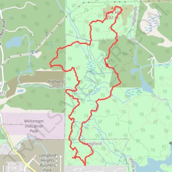 Scaffe Hill trail, Thetis Lake Regional Park trail, distance, elevation, map, profile, GPS track