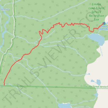 Hike up Emma Lake A800 Trail trail, distance, elevation, map, profile, GPS track