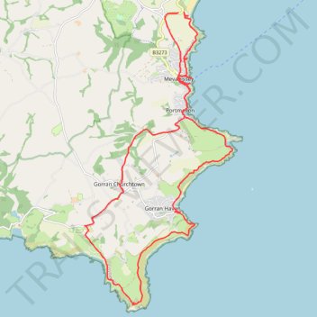 Mevagissey - Gorran trail, distance, elevation, map, profile, GPS track
