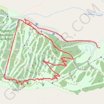 Pajarito Mountain trail, distance, elevation, map, profile, GPS track