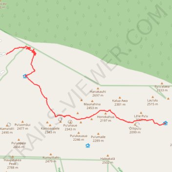 Palikū Cabin via Halemau’u Trail trail, distance, elevation, map, profile, GPS track