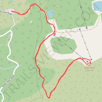Slide Peak trail trail, distance, elevation, map, profile, GPS track