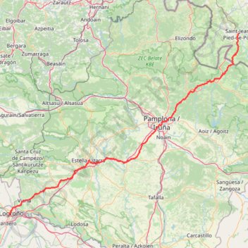Camino Santiago Frances 2015-Saint Jean Pied de Port-Logroño trail, distance, elevation, map, profile, GPS track