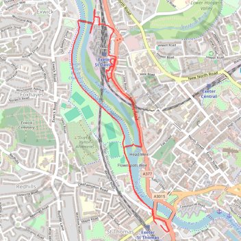 Exeter Walking trail, distance, elevation, map, profile, GPS track