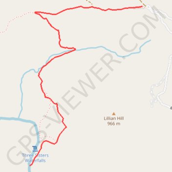 Three Sisters Falls trail, distance, elevation, map, profile, GPS track