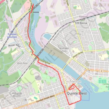 Walk - Trent River trail, distance, elevation, map, profile, GPS track