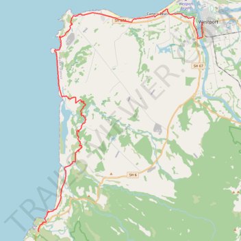 Kawatiri Coastal Trail from Westport to Charleston trail, distance, elevation, map, profile, GPS track