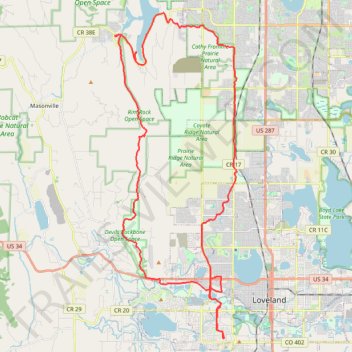 Devils Backbone up to Horsetooth Mountain and back trail, distance, elevation, map, profile, GPS track