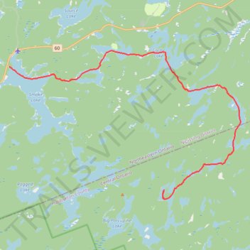 Algonquin Canoe Trip Day 1 trail, distance, elevation, map, profile, GPS track