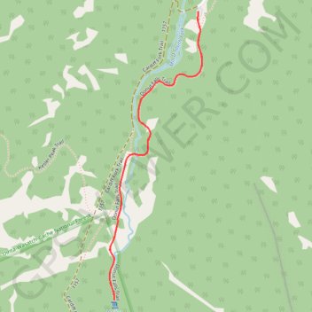Donut Falls trail, distance, elevation, map, profile, GPS track
