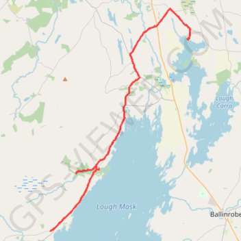 Lough Mask - Ballintober Abbey - Lough Carra trail, distance, elevation, map, profile, GPS track