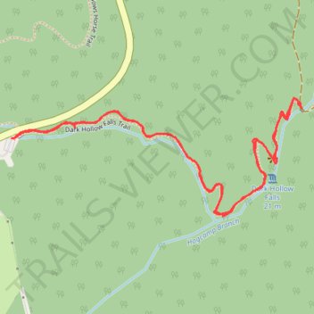 Dark Hollow Falls Trail trail, distance, elevation, map, profile, GPS track