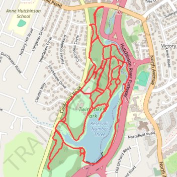 Twin Lakes Park trails trail, distance, elevation, map, profile, GPS track
