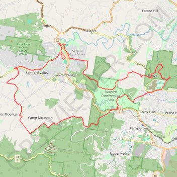 Bunyaville Conservation Park - Samford Conservation Park trail, distance, elevation, map, profile, GPS track
