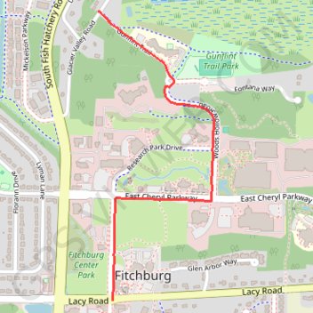 Woods Hollow Greenway trail, distance, elevation, map, profile, GPS track