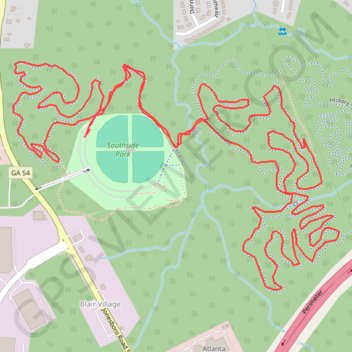 Southside Park MTB Loop trail, distance, elevation, map, profile, GPS track
