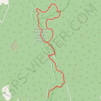 Murrindindi Cascades and Wilhelmina Falls Loop trail, distance, elevation, map, profile, GPS track