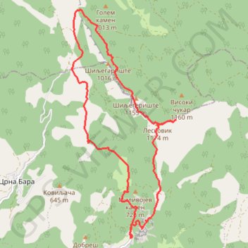 Planina Ozren od manastira Sveti Stevan u Lipovcu trail, distance, elevation, map, profile, GPS track