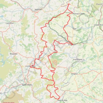 Mid wales again trail, distance, elevation, map, profile, GPS track