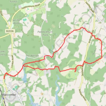 Walk - Balcombe, Wakehurst Place trail, distance, elevation, map, profile, GPS track