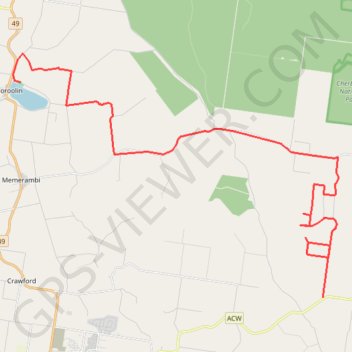 Wattle camp, East Wooroolin trail, distance, elevation, map, profile, GPS track