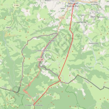 Camino de Santiago trail, distance, elevation, map, profile, GPS track