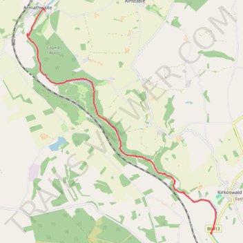 Kayak on River Eden trail, distance, elevation, map, profile, GPS track