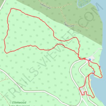 Ellenwood Lake Provincial Park trail, distance, elevation, map, profile, GPS track