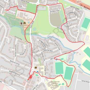 Tewkesbury Walking trail, distance, elevation, map, profile, GPS track