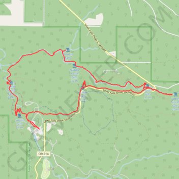 Silver Falls trail, distance, elevation, map, profile, GPS track