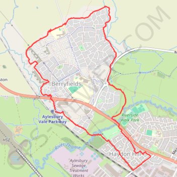 New path at top of Berryfields trail, distance, elevation, map, profile, GPS track