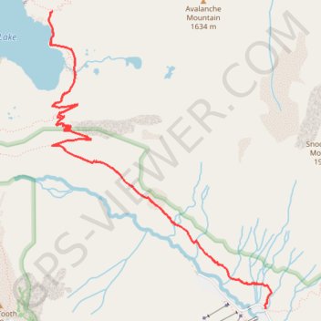 Snow Lake trail, distance, elevation, map, profile, GPS track